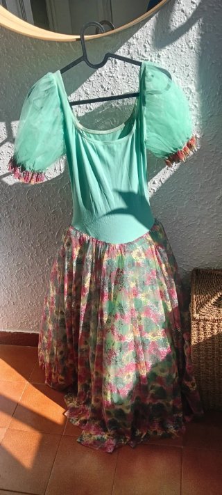 Vestido de ballet verde y multicolor Marca menkes