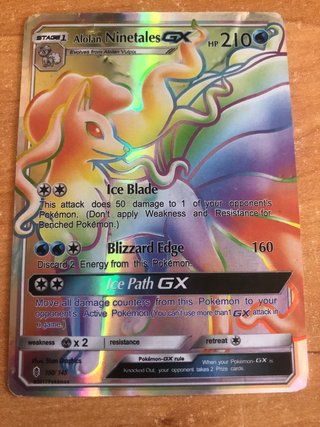 Carta Pokémon Alolan Ninetales GX Rainbow