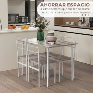 Conjunto Comedor 5 Piezas: Mesa y 4 Sillas