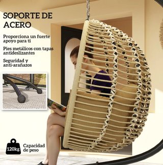 Silla Colgante Cesta Plegable Soporte