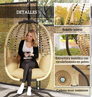 Silla Colgante Cesta Plegable Soporte