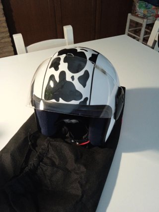 Casco Moto Infantil Diseño Vaca