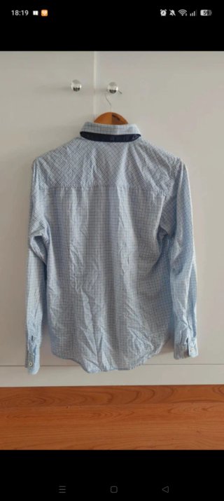 Camisa de cuadros azul para hombre