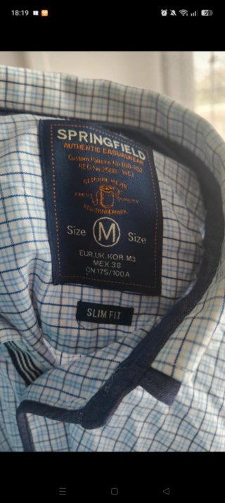 Camisa de cuadros azul para hombre