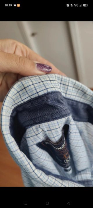 Camisa de cuadros azul para hombre