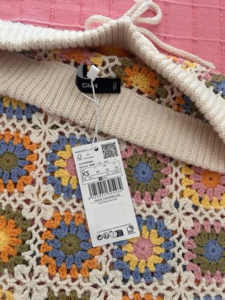 Falda de crochet patchwork Mango talla XS