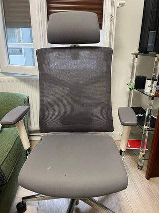 Silla ergonómica Holludle gris/blanca