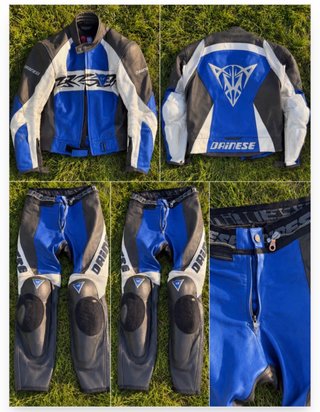 Traje de moto Dainese azul y blanco S/M