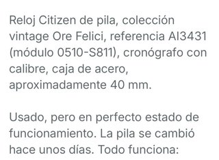 Reloj Citizen Cronógrafo Vintage