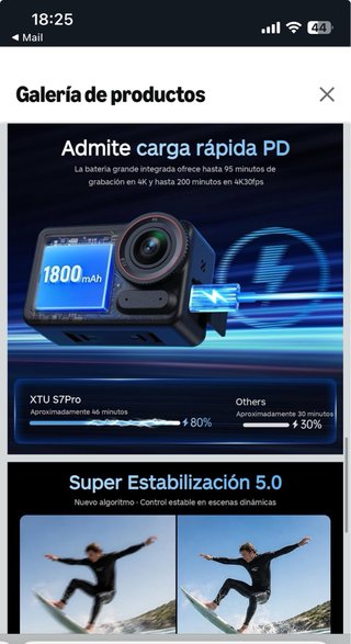 Cámara Deportiva XTU S7 Pro 4K 50FPS •PRECINTADA•