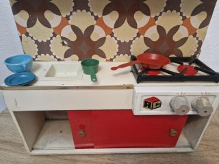 Mueble Cocina Juguete Muñecas Antiguo Madera