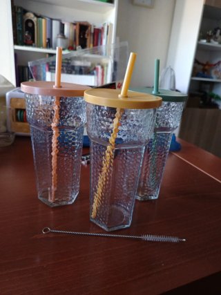 Vasos con pajita (Set de 3)