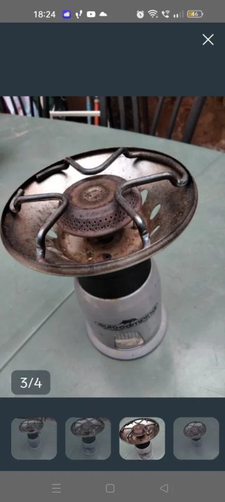 Mini bombona y fogón de camping