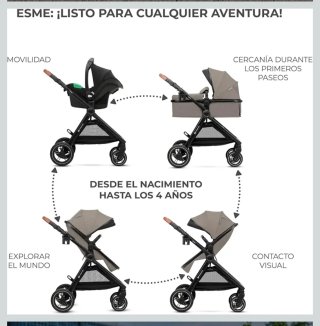 Kinderkraft ESME Silla de paseo Reversible 3 en 1