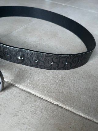 Monogram Dark Grey Belt Retro Vintage Y2K