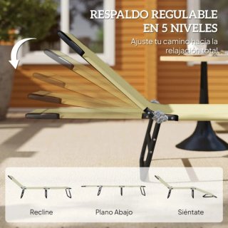 Tumbona plegable beige