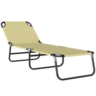 Tumbona plegable beige