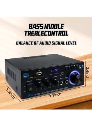 Amplificador Estéreo AK45 600W Negro