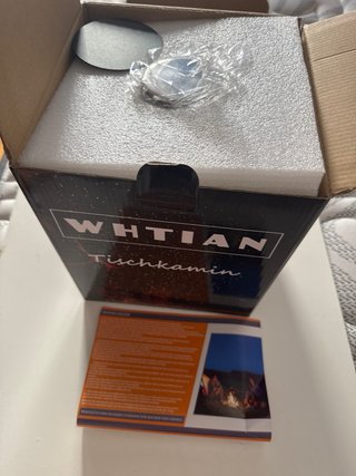 Chimenea de mesa WHTIAN negra y dorada