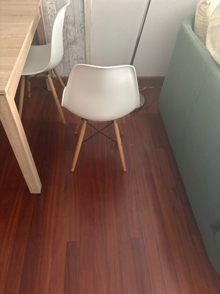 Juego de 4 Sillas Blancas Madera