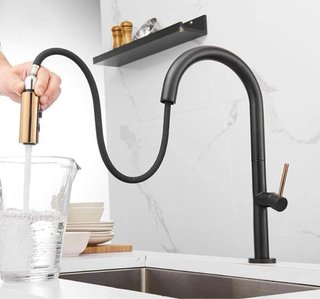 Grifo Cocina Imex Samoa Negro/Oro Monomando