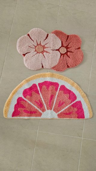 Alfombras de baño con diseño de fruta y flor