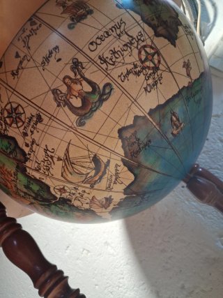 Antiguo Mueble Bar Globo Terráqueo Vintage buen es