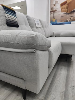 Sofá lineal 3 plazas deslizante beige/gris