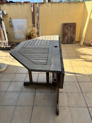 Mesa de jardín octogonal de teca