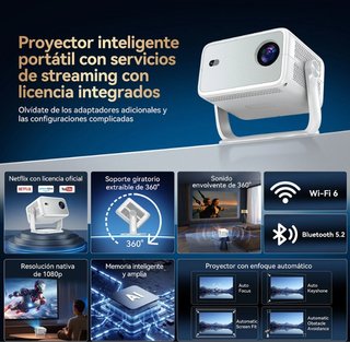 Proyector Huidun PT10 330 Lúmenes ANSI Blanco