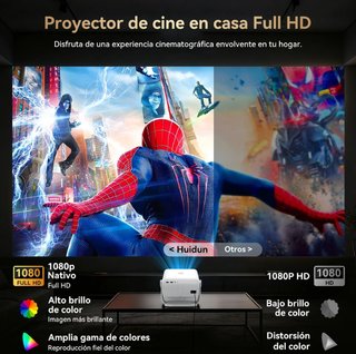 Proyector Huidun PT10 330 Lúmenes ANSI Blanco