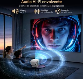 Proyector Huidun PT10 330 Lúmenes ANSI Blanco