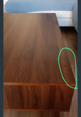 Mesa de centro de madera beige y marrón