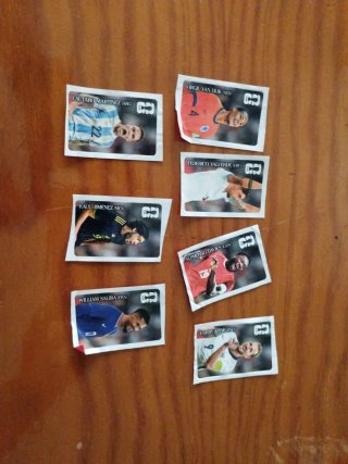 Lote 7 cromos Mundial Coca-Cola Panini