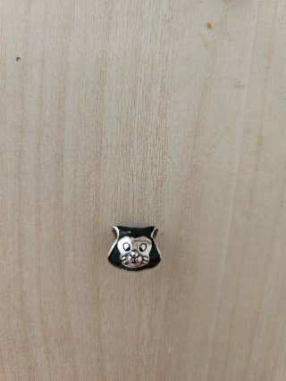 Pandora Charm Cabeza Gato Negro Plata
