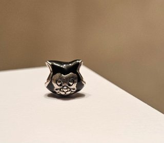 Pandora Charm Cabeza Gato Negro Plata