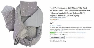Nido para bebé gris estrellas