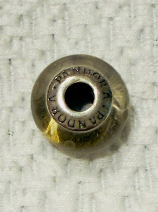 Charm Pandora Vetro Pois Bianco Argento