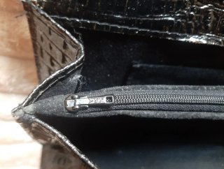 Bolso Vintage Piel Cocodrilo Negro 50s 60s