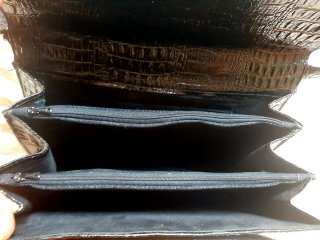 Bolso Vintage Piel Cocodrilo Negro 50s 60s