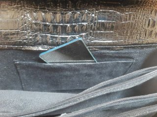 Bolso Vintage Piel Cocodrilo Negro 50s 60s