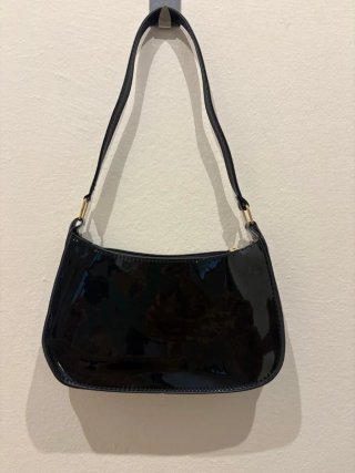 Borsa Y2K vintage nero lucido
