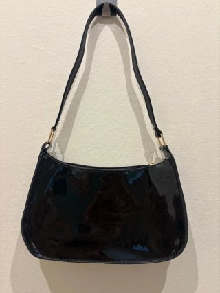 Borsa Y2K vintage nero lucido