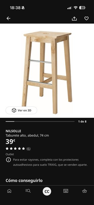 Taburete alto de IKEA nilsolle
