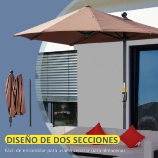 Sombrilla de exterior marrón