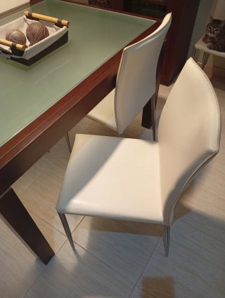 Mesa Comedor Cristal y Madera + 6 Sillas