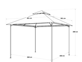 Pérgola - Cenador de acero color top 3x3
