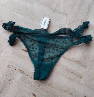 Tanga Victoria's Secret estrellas verde Talla M