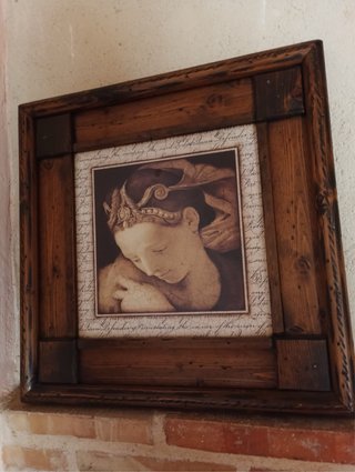 Cuadro decorativo de madera y papel