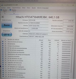 Disco Duro Hitachi 640GB 2.5” SATA